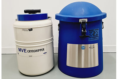 MVE CryoShipper 8.5升容器，带ShipsLog 3温度，带数据记录器